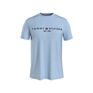Tommy Hilfiger Men's Short Sleeve Logo T-Shirt, TH Breezy Blue, XXL for $19