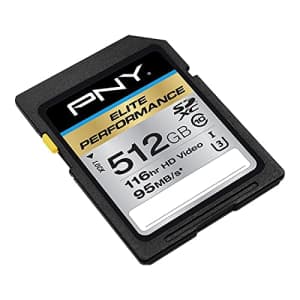PNY 512GB Elite Performance Class 10 U3 SDXC Flash Memory Card for $77