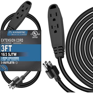 K Kasonic 3-Foot 3-Outlet Extension Cord for $8