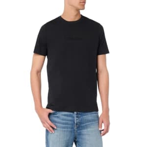 Calvin Klein Men's Shiny CK Logo T-Shirt Black for $20