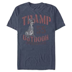 Disney Big & Tall Lady Outdoor Tramp Men's Tops Short Sleeve Tee Shirt, Navy Blue Heather, 4X-Large for $7