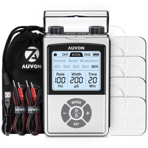 Auvon Rechargeable TENS Unit Muscle Stimulator for $17