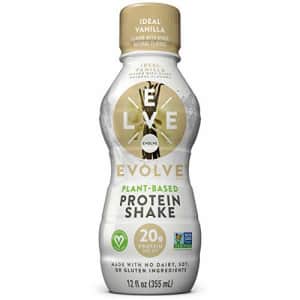 Evolve Protein Shake, Ideal Vanilla, 20g Protein, 12 Fl Oz (Pack of 12) for $37 Evolve Protein Shake, Ideal Vanilla, 20g Protein, 12 Fl Oz (Pack of 12) for $37