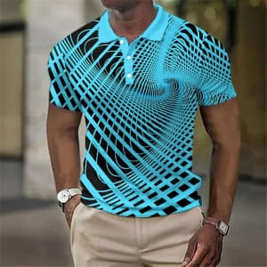 Men's Optical Illusion Polo Shirt for $8