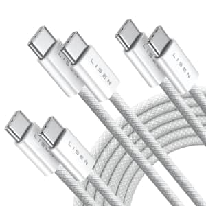 Lisen 6.6-Foot 60W USB-C Charging Cable 3-Pack for $7