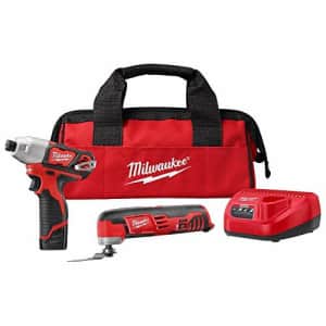 Milwaukee M12 12-Volt Lithium-Ion Cordless Oscillating Multi-Tool and Impact Driver Combo Kit for $134