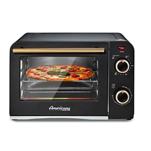Elite Gourmet Americana Fits 9 Pizza, Vintage Diner 50s Retro Countertop Toaster oven Bake, Broil, for $37
