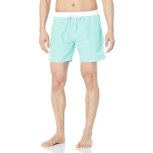 BOSS Men's Standard Medium Length Solid Swim Trunk, Biscay Green, XX-Large for $33