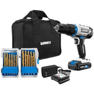 Hart 20V Cordless 1/2" Drill/Driver Kit w/ 29-Piece Drill Bit Kit for $78 Hart 20V Cordless 1/2" Drill/Driver Kit w/ 29-Piece Drill Bit Kit for $78