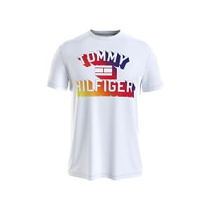 Tommy Hilfiger Men's Short Sleeve Graphic Logo T-Shirt, Bright White, XL for $27