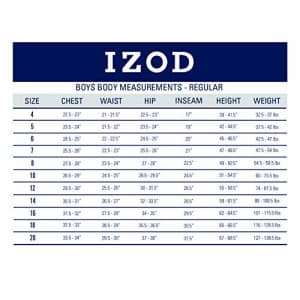 IZOD Boys' School Uniform Flat Front Stretch Performance Short, Navy, 5 for $17