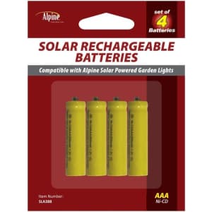 Alpine Corporation AAA Ni-CD Replacement Rechargeable Batteries 4-Pack for $7