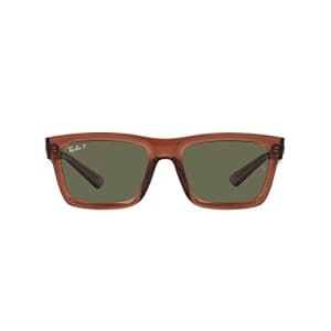Ray-Ban Men's RB4396 Warren Rectangular Sunglasses, Transparent Brown/Dark Green Polarized, 57 mm for $126 Ray-Ban Men's RB4396 Warren Rectangular Sunglasses, Transparent Brown/Dark Green Polarized, 57 mm for $126