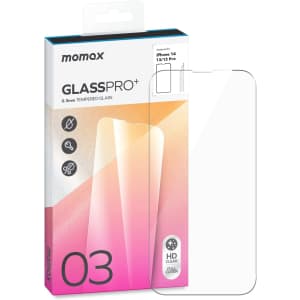 Momax Tempered Glass Screen Protector for iPhone 14 for $5