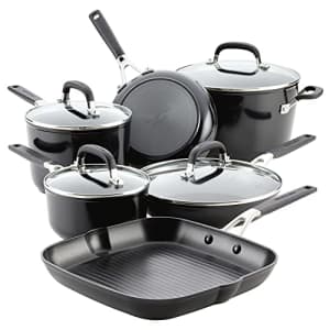 KitchenAid Hard Anodized Nonstick Cookware Pots and Pans Set, 10 Piece, Onyx Black for $169