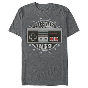 Nintendo Men's NES Controller Classically Trained T-Shirt, Char HTR, XXXXX-Large for $17