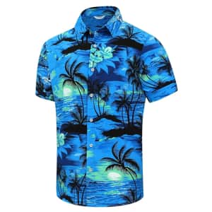 SheLucki Men's Hawaiian Shirt for $8