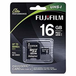 Fujifilm Elite 16GB microSDHC Class 10 UHS-1 Flash Memory Card 600x / 90MB/s for $14
