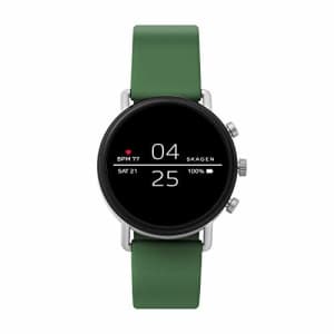 Skagen Connected Falster 2 Stainless Steel and Silicone Touchscreen Smartwatch, Color: Green for $89