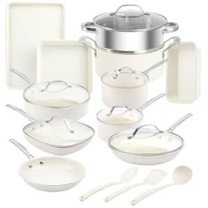 Gotham Steel 20 Pc Ceramic Pots and Pans Set Non Stick Cookware Set, Kitchen Cookware Sets, Non for $130