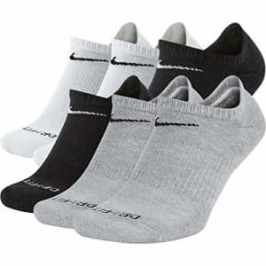 Nike Men's Everyday Plus Cushion No-Show Socks (6 Pair), Multi-color Size Medium (6-8) for $38