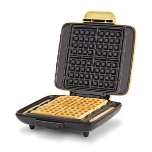 Dash DNMWM455PY Deluxe No-Drip Belgian Iron 1200W Maker Machine For Waffles, Hash Browns, or Any for $30