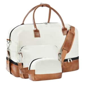 Leatvook Duffle and Toiletry Bag Set for $25