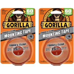 Gorilla Tough & Clear Double Sided Mounting Tape 2-Pack for $14