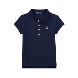 Polo Ralph Lauren Kids Girl's Short Sleeve Mesh Polo Shirt (Little Kids) French Navy 6 Little Kids for $48
