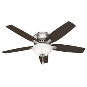 Hunter Fan Hunter Newsome Indoor Low Profile Ceiling Fan with LED Light and Pull Chain Control, 52", Brushed for $200