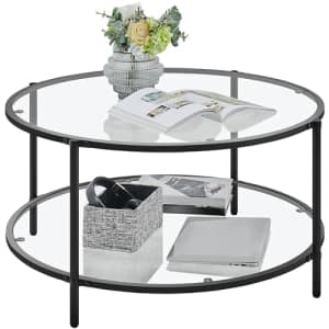 Yaheetech 36" Glass Top Coffee Table for $95