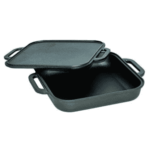 Jim Beam 3-in-1 Cast Iron Skillet with Double Sided Griddle for $25 Jim Beam 3-in-1 Cast Iron Skillet with Double Sided Griddle for $25