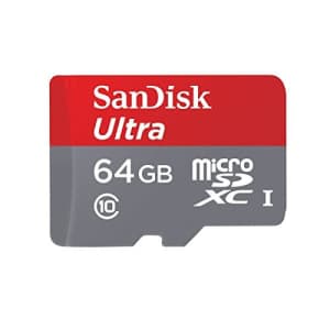 SanDisk Ultra 64GB MicroSDXC Class 10 UHS Memory Card Speed Up To 30MB/s With Adapter - for $8