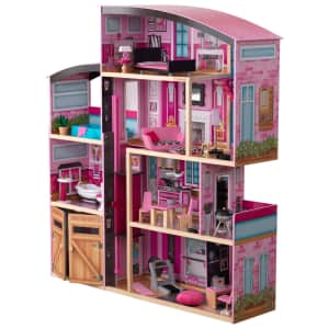 KidKraft Shimmer Mansion Wooden Dollhouse w/ 30 Accessories for $85