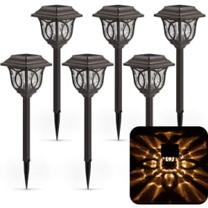 Xmcosy Solar Pathway Light 6-Pack for $36