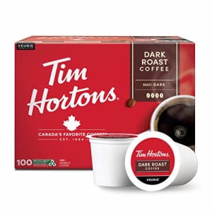 Tim Hortons Dark Roast Coffee, Single-Serve K-Cup Pods Compatible with Keurig Brewers, 100ct K-Cups for $75
