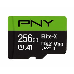 PNY 256GB Elite-X Class 10 microSDXC Memory Card for $25