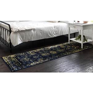 Unique Loom Sofia Collection Traditional Vintage Navy Blue Runner Rug (2' x 7') for $24