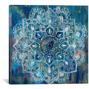 iCanvas "Mandala in Blue II" 37" x 37" Canvas Wall Art for $99