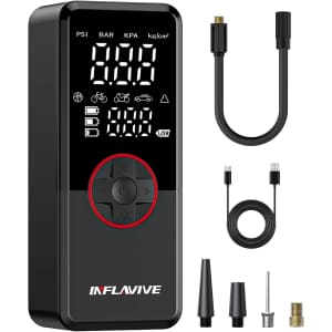 12V Portable Tire Inflator for $16 12V Portable Tire Inflator for $16