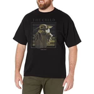 STAR WARS Big & Tall Mandalorian Golden Child Men's Tops Short Sleeve Tee Shirt, Black, XX-Large for $7