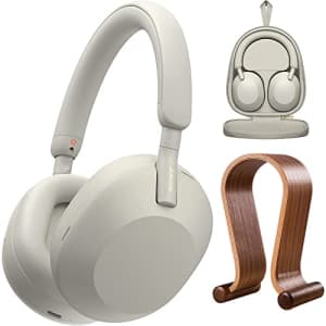 Sony WH-1000XM5 Wireless Industry Leading Noise Canceling Headphones, Silver Bundle with Deco Gear for $420