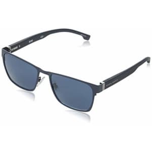 Hugo Boss BOSS Men's BOSS 1038/S Rectangular Sunglasses, Matte Gray, 57mm, 18mm for $80