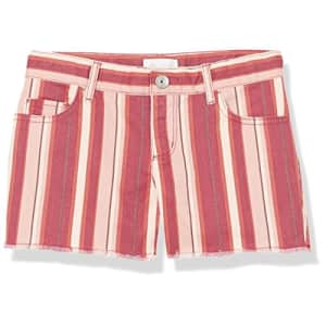 The Children's Place Girls Twill Shortie Shorts, RED Canyon, 4 for $12