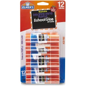 Elmer's Disappearing Purple Glue Sticks 12-Pack for $6