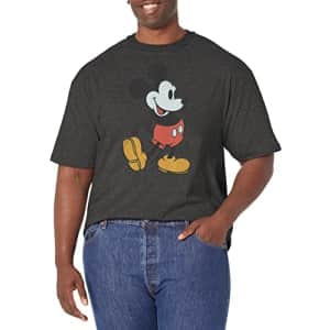 Disney Big & Disney Classic Mickey Men's Tops Short Sleeve Tee Shirt, Charcoal Heather, X-Large for $12