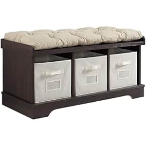 Walker Edison Modern Farmhouse Entryway Shoe Storage Bench for $177