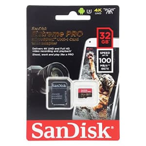 SanDisk Extreme PRO 32GB UHS-I/U3 Micro SDHC With 4K Ultra HD Ready-SDSDQXP-032G-G46A (Label May for $13