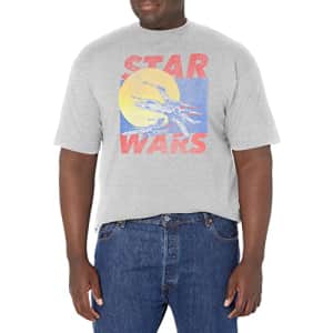 Star Wars Big & Tall Ships Men's Tops Short Sleeve Tee Shirt, Athletic Heather, 4X-Large for $11
