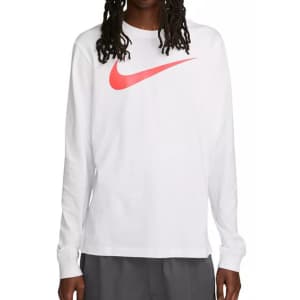 Nike Men's Sportswear Relaxed Fit Long-Sleeve Swoosh Logo T-Shirt for $14